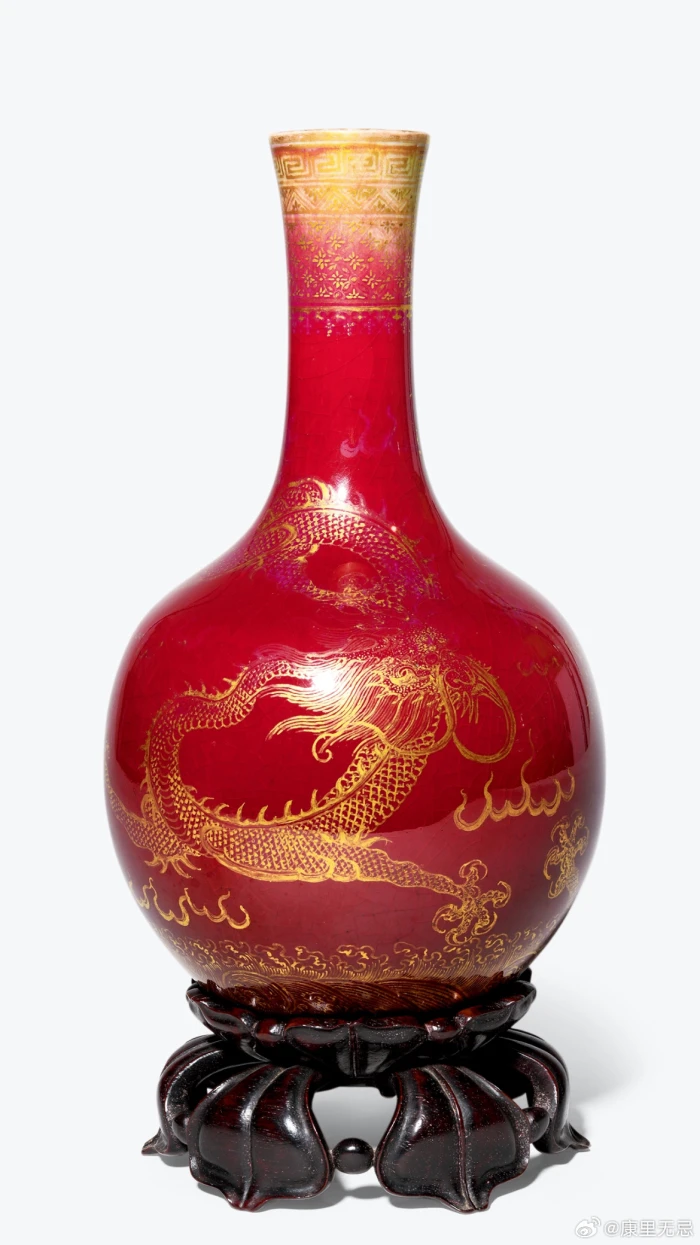 中国 骨董【大清雍正年製】赤釉天球瓶 【公式通販】