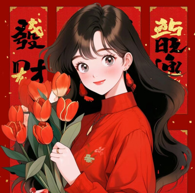 女生招财头像
转自:小红薯:谈子画