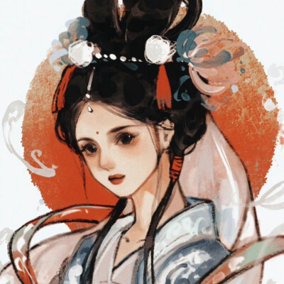 古风女头
画师：c豆腐脑c ​