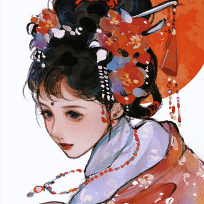 古风女头
画师：c豆腐脑c ​