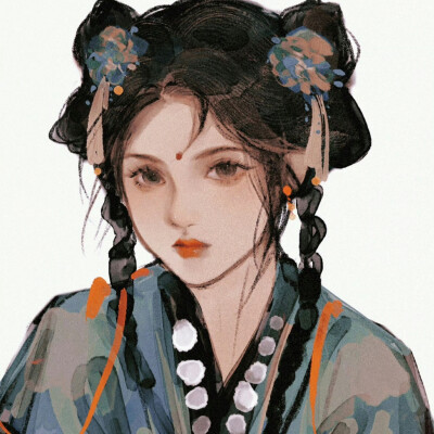 古风女头
画师：c豆腐脑c ​