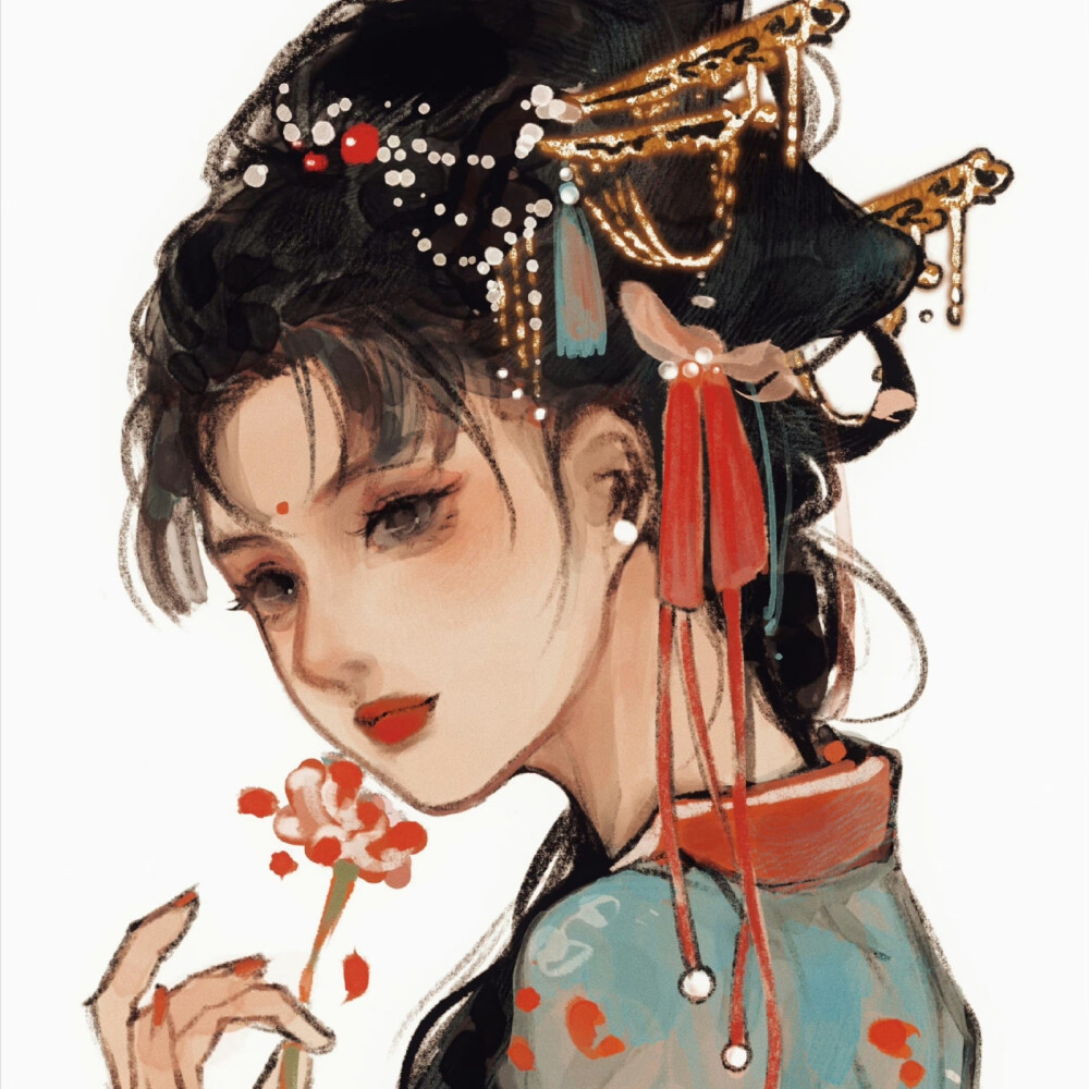 古风女头
画师：c豆腐脑c ​