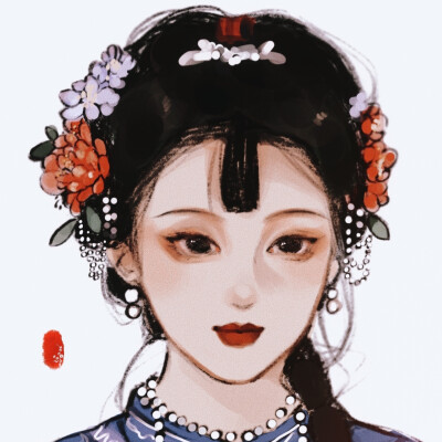 古风女头
画师：c豆腐脑c ​