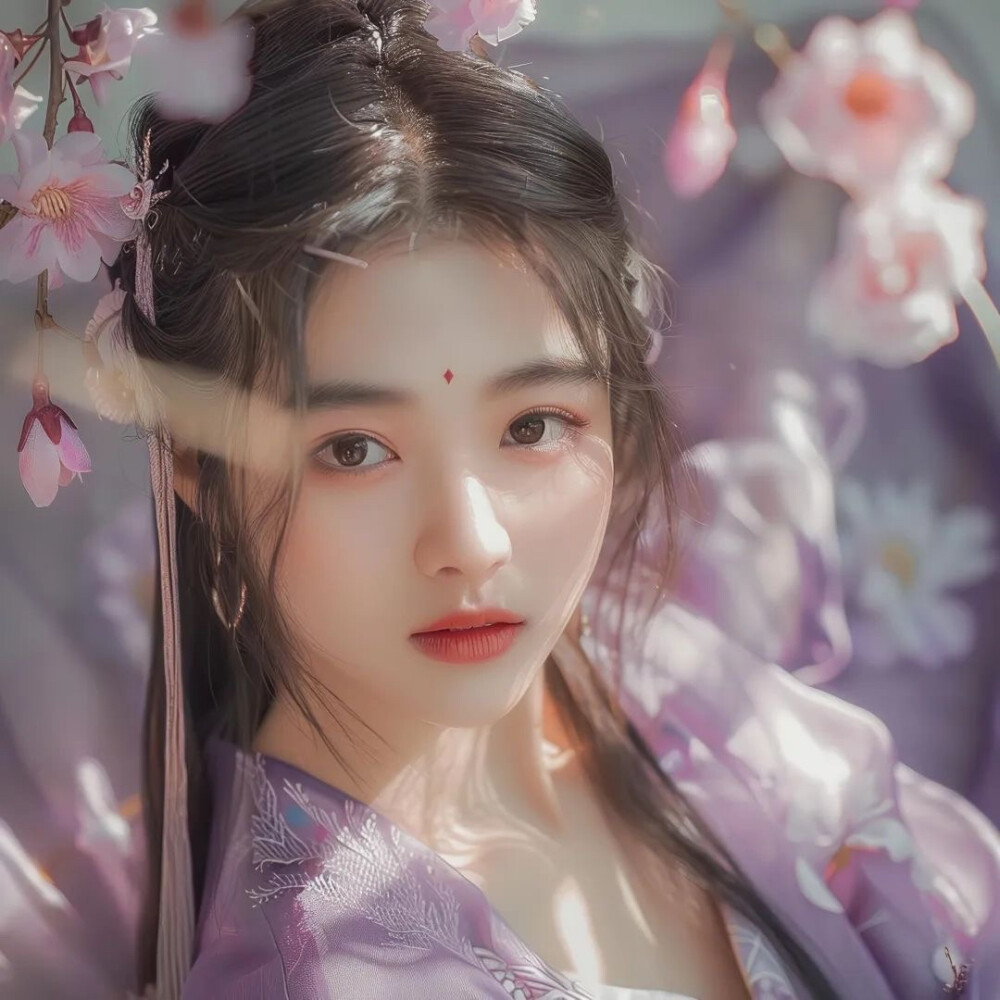 紫色古风美女头像