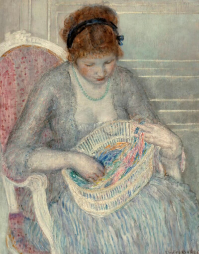 Girl with a Basket of Ribbons (1915)
弗雷德里克·卡尔·弗里泽克（美国）