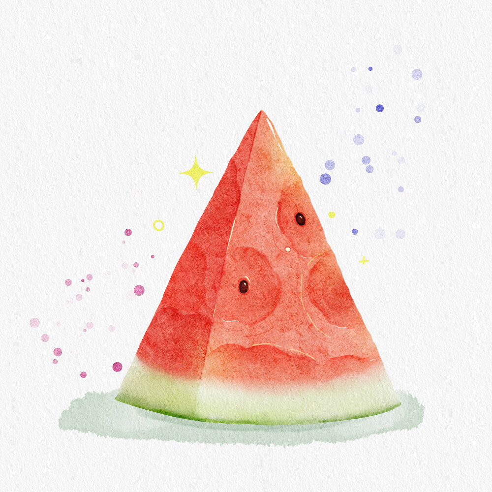 水彩西瓜