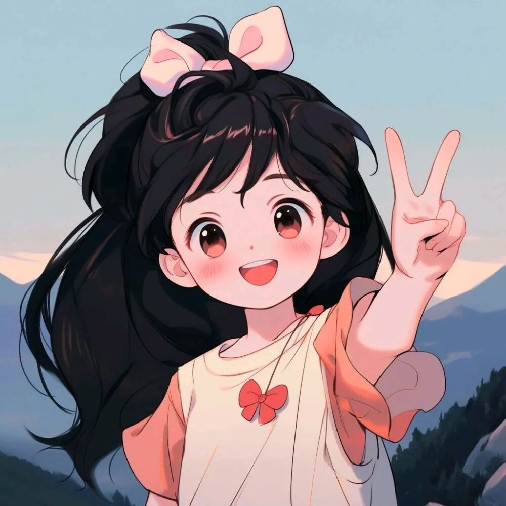 动漫女头比耶女生头像ai风动漫女生头像