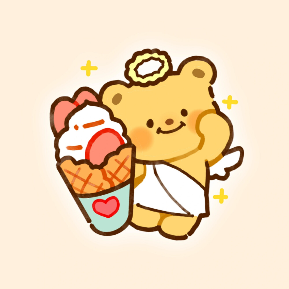 可爱黄油小熊手绘头像