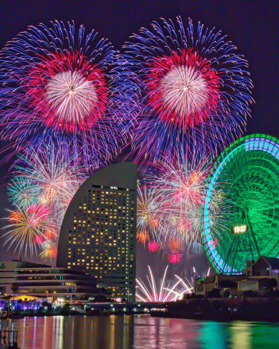 日本 神奈川県 横浜 日本丸メモリアルパーク 花火 烟花