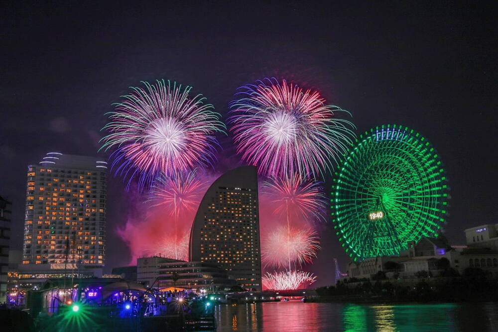 日本 神奈川県 横浜 日本丸メモリアルパーク 花火 烟花