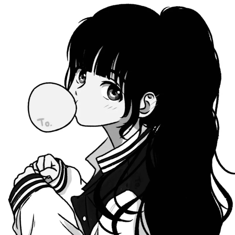 黑白漫画女生头像