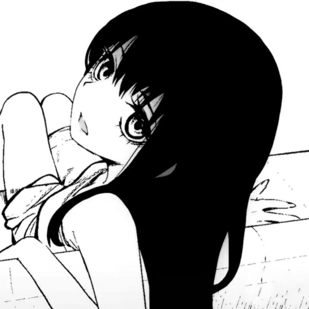 黑白漫画女生头像