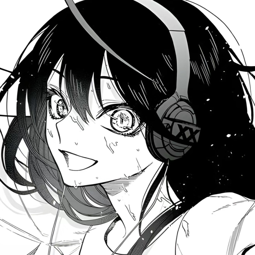 黑白漫画女生头像