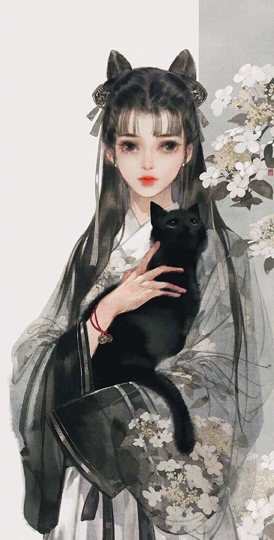 古风壁纸
发现了没有，
人物衣服上的图案是根据背景设计的，好看死了！！！