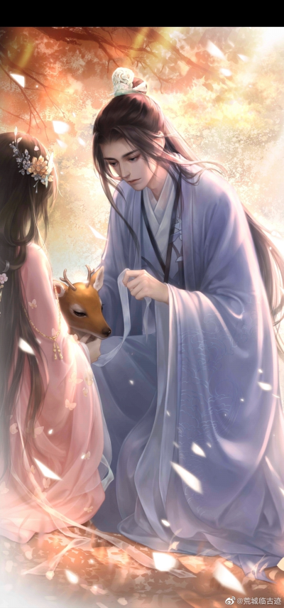 古风插画情侣壁纸