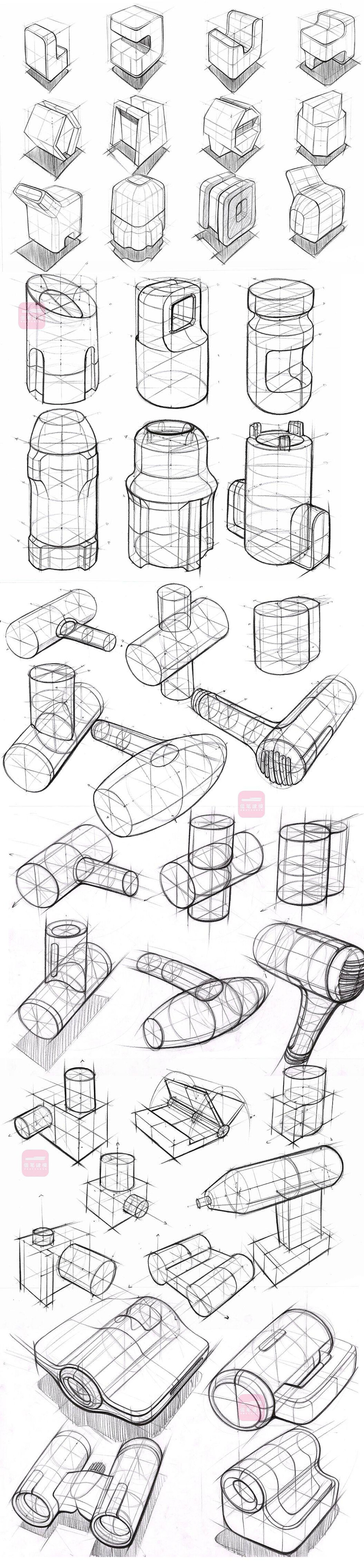 几何透视手绘稿