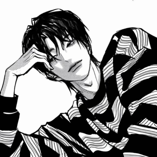 男头，动漫，黑白