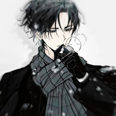 男头，动漫，黑白