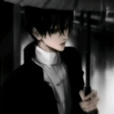 男头，动漫，黑白