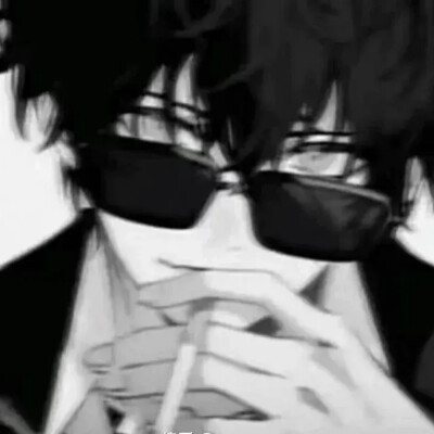 男头，动漫，黑白