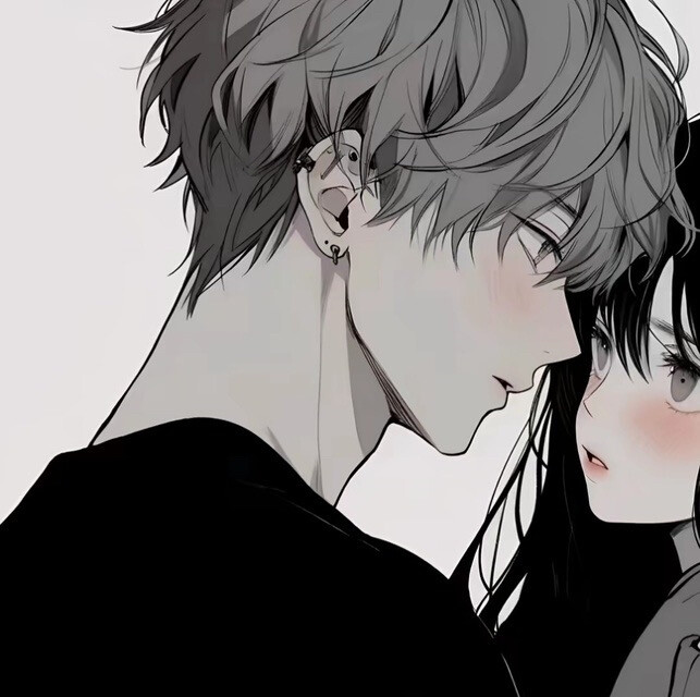 黑白情侣头像动漫