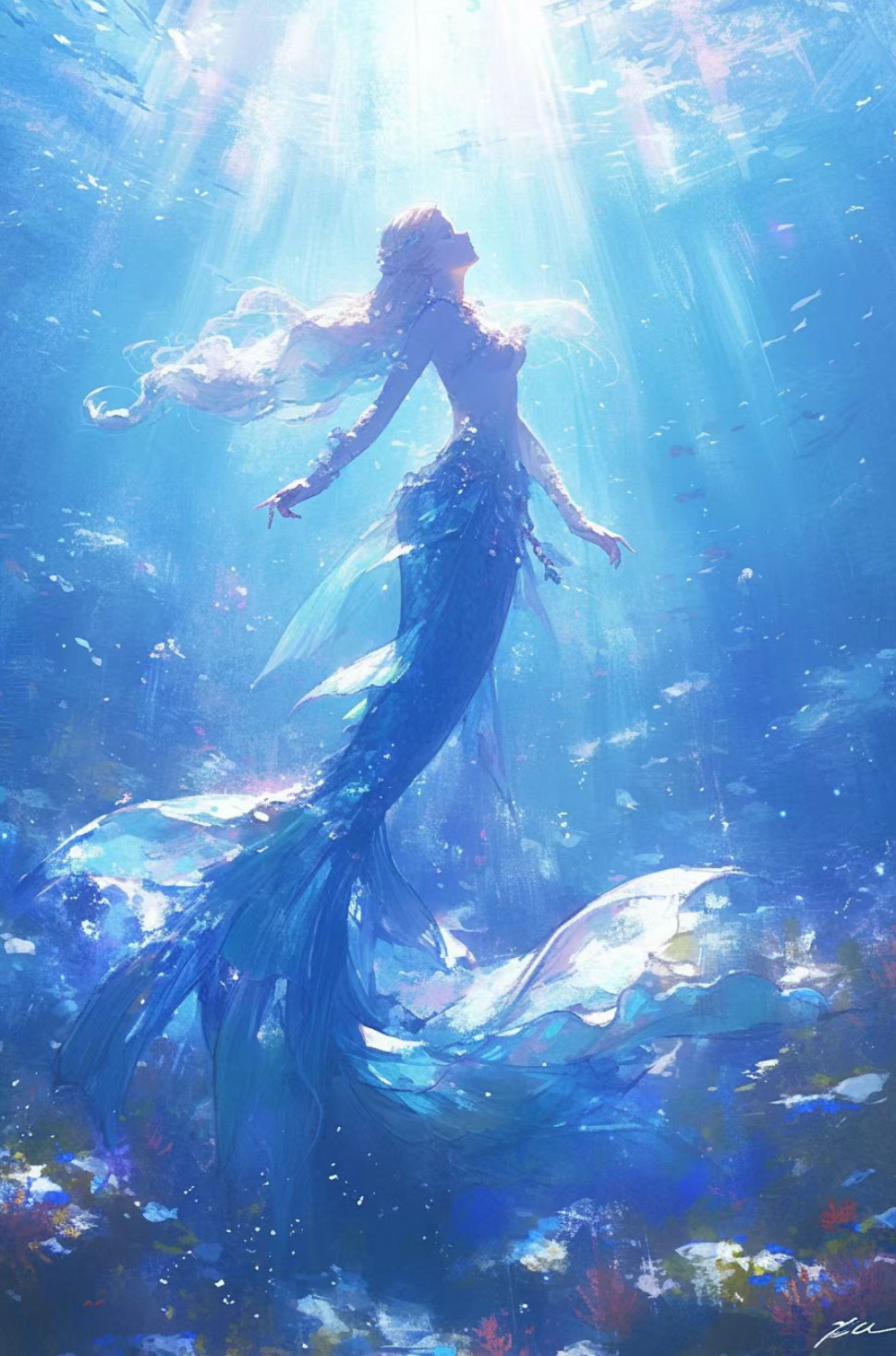 蓝色大海的传说人鱼少女