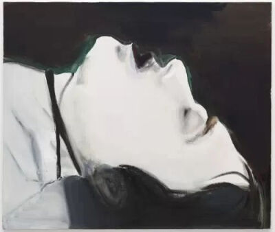 © Marlene Dumas｜ The dying woman 1985 60 × 135 cm Oil on canvas Artist / 马琳·杜马斯 即将死去的女人 布面油彩