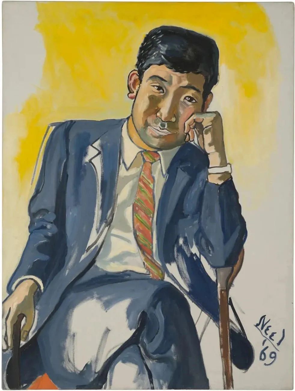 爱丽丝·尼尔（Alice Neel） 《信都高原》，1969 布面油画 107.3 x 81.6 x 4.4 cm（含框）
