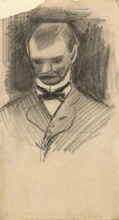 Head of a Man,February-June 1886,chalk on paper,10.9x19.8cm