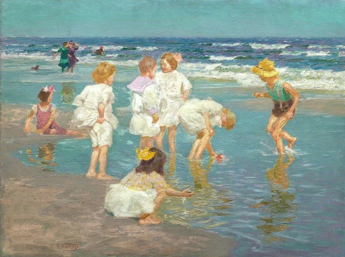 艺术家 爱德华·亨利·波特萨斯特
Edward Henry Potthast ​​​绘画作品欣赏。