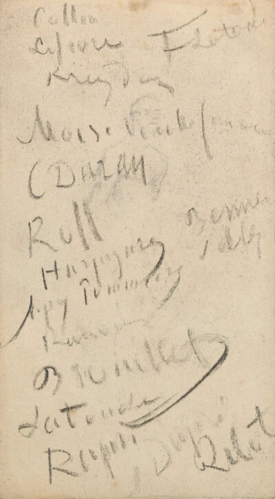 Notes,March-June 1886,chalk on paper,10.9x19.8cm