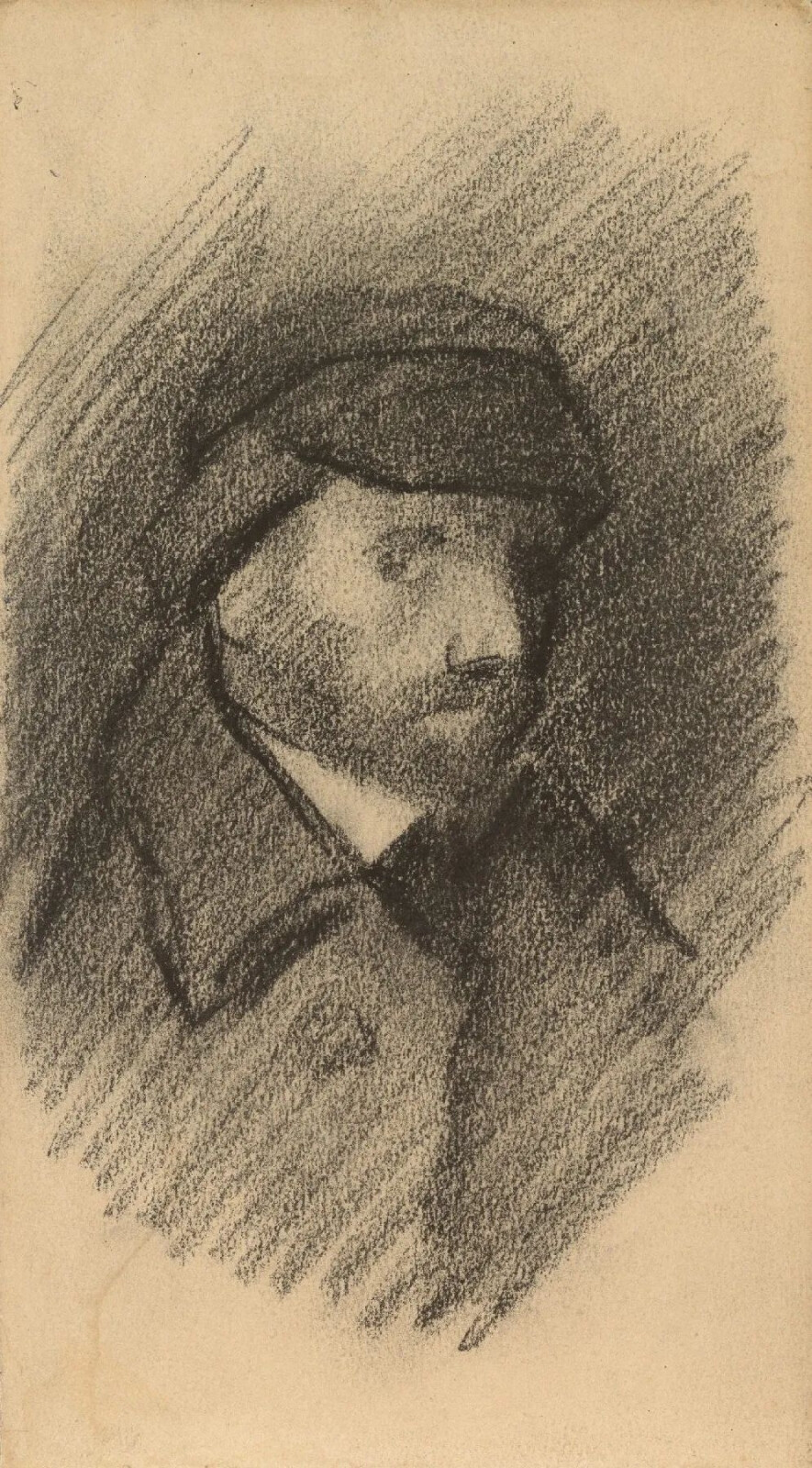 Head of a Man,February-June 1886,chalk on paper,10.9x19.8cm