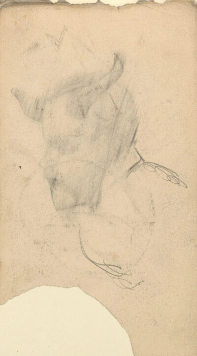 Head of a Man with Horns,February-June 1886,pencil on paper,10.9x19.8cm
