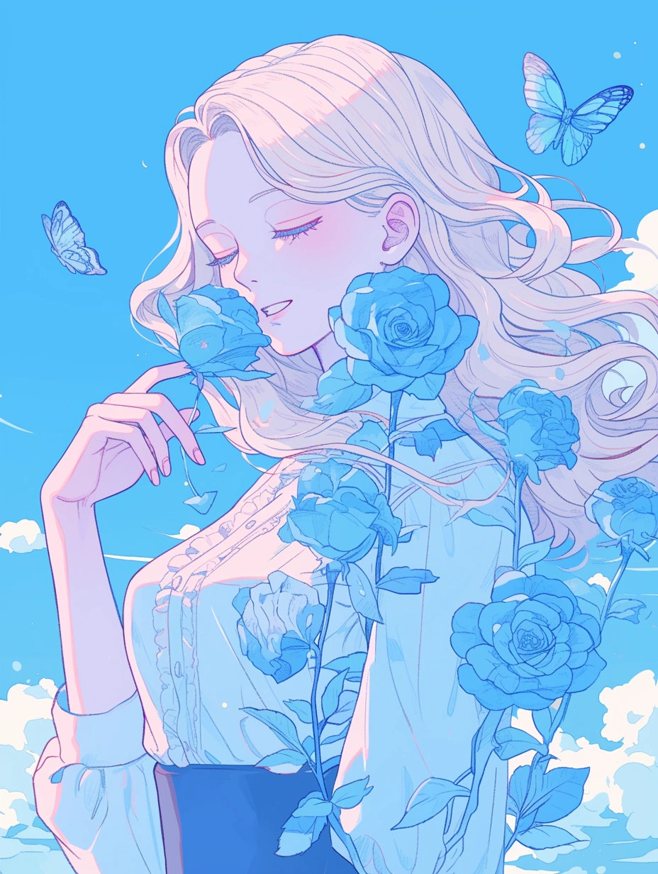 蓝色玫瑰blue❀蝴蝶butterfly