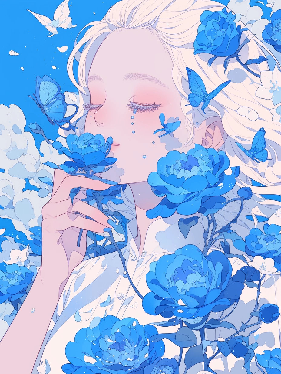 蓝色玫瑰blue❀蝴蝶butterfly