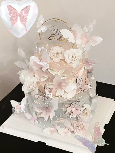 梦幻的蝴蝶蛋糕