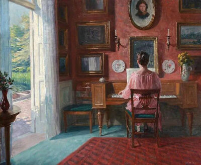 19世纪艺术家Robert Panitzsch的画，在当时的人看来或许多少显得孤独：空空的房间、孤独的少女、巨大的落地窗。谁曾想这样的时光，100年后却成了宅家人最想实现的梦想。
