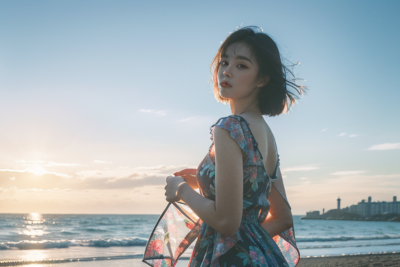 海边，女生，头像，短发，小清新，文艺