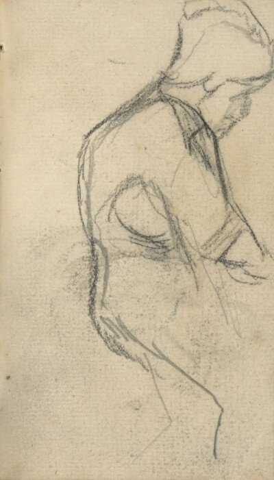 Woman,November 1884-September 1885,pencil,chalk,on paper,12.4x7.5cm