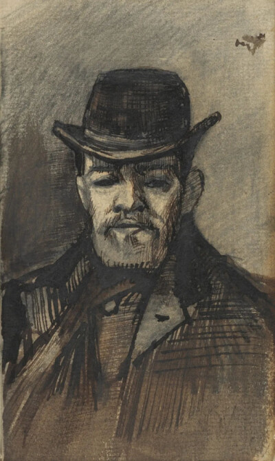 Portrait of a Man,November 1884-September 1885,pencil, ink, on paper,12.4x7.5cm