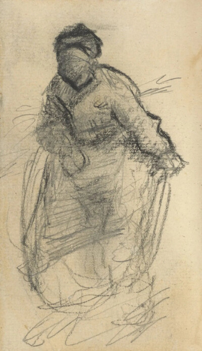 Woman,May-June 1885,pencil, chalk, on paper,12.4x7.5cm