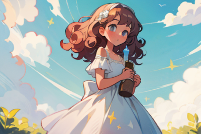 油画，插画，可爱，女生，动漫