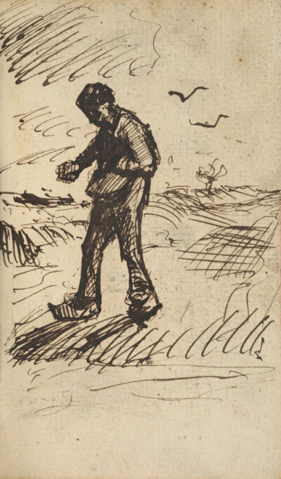 Sower,November 1884-September 1885,pen and ink on paper,12.4x7.5cm
