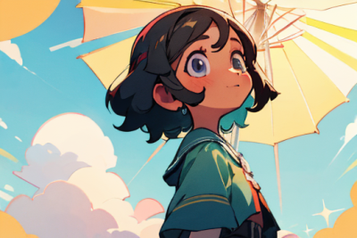 油画，插画，可爱，女生，动漫