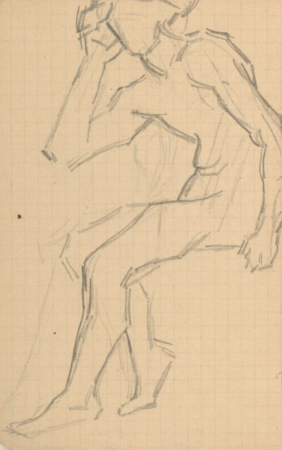 Sitting Male Figure (after Bargue),June 1890,pencil on paper,13.4x8.5cm
