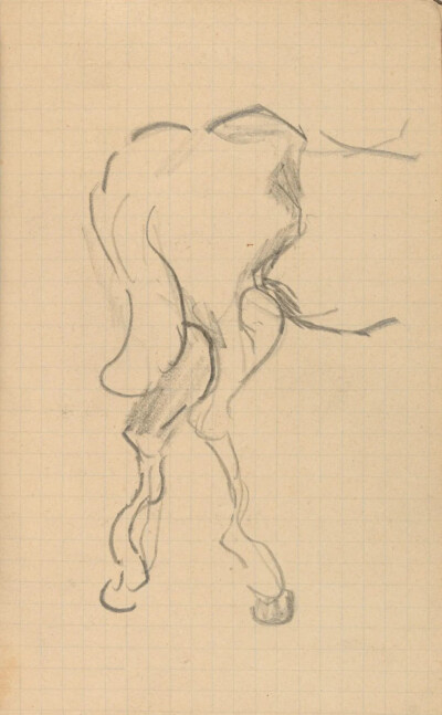 Hind Legs of Horse,May-July 1890,pencil on paper,13.4x8.5cm