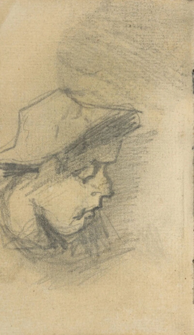 Head of a Man,November 1884-September 1885,pencil on paper,12.4x7.5cm