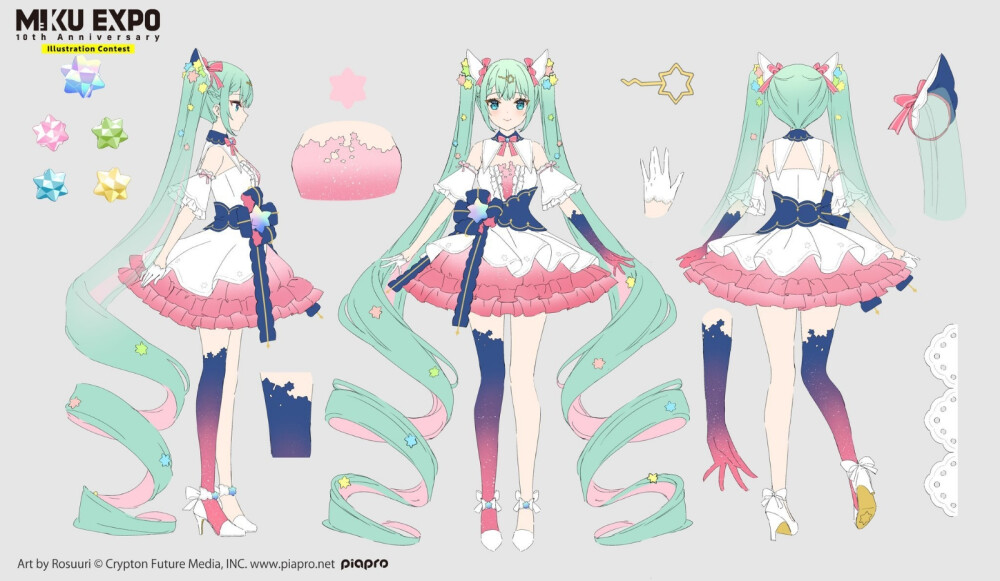 HATSUNE MIKU EXPO 10周年纪念插画比赛
主视觉图手办制作决定
「『Creators Collection Figure』初音ミク Rosuuri Ver.」