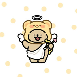 线条小狗情头—黄油小熊头套