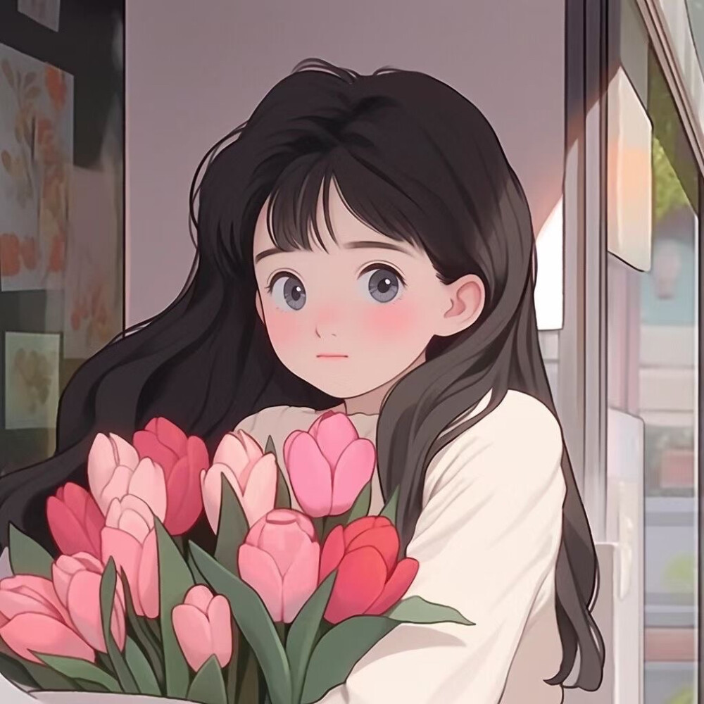 动漫头像旧漫女头花朵系